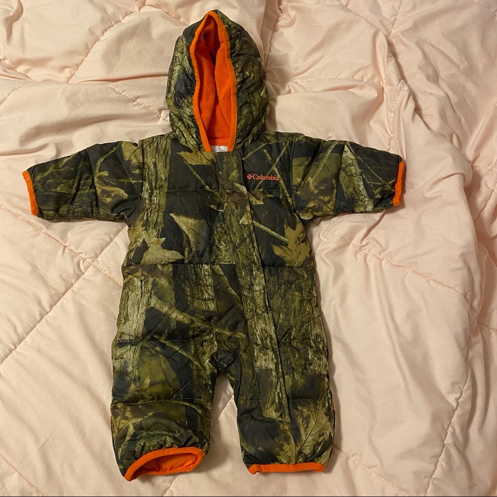 NWOT: 0-3 months Puffer Camo Snowsuit